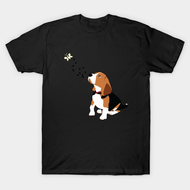 Daydreaming Beagle Puppy T-Shirt by Dearly Mu